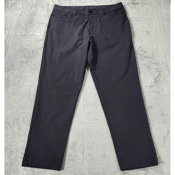 Lululemon Pants Mens 38x32 Black ABC 5 Pocket Chino Hidden Zip Pocket LM5AXSS - Picture 1 of 15